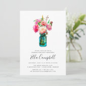 Peony Bouquet Graduation Party Invitation (Standing Front)