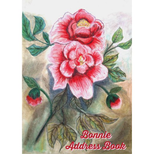Peony Bouquet Telephone Address Book (Front)