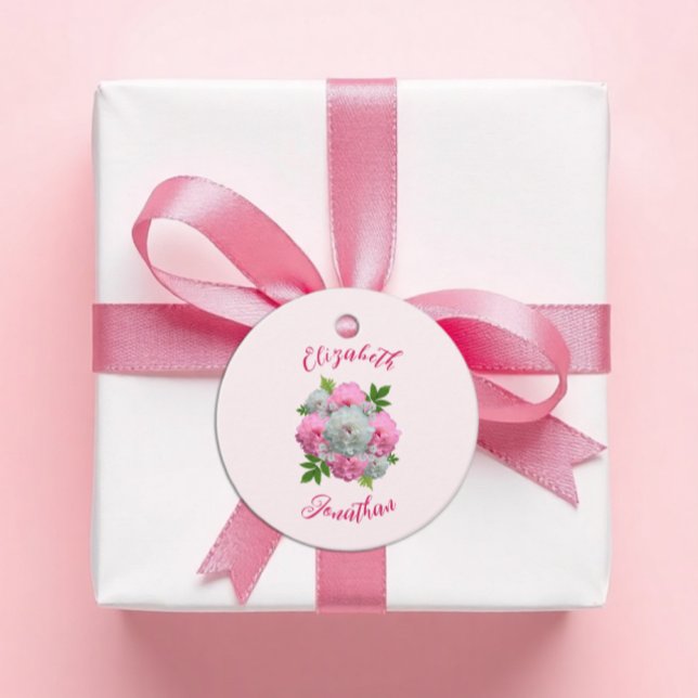 Peony Bouquet Wedding Favor Tags (Creator Uploaded)