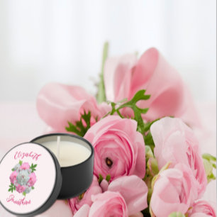 Peony Bouquet Wedding Mini Candle Favors