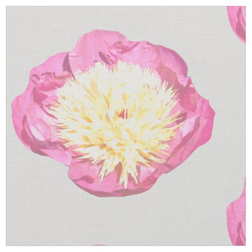 Peony Bowl Of Beauty Flowers Pink And Gray Fabric
