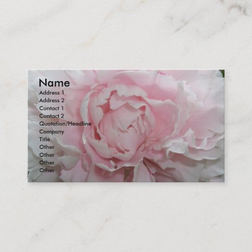 Customizable Peony Business Card Template