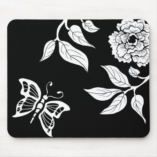 Peony & Butterfly Mouse Pad (Front)