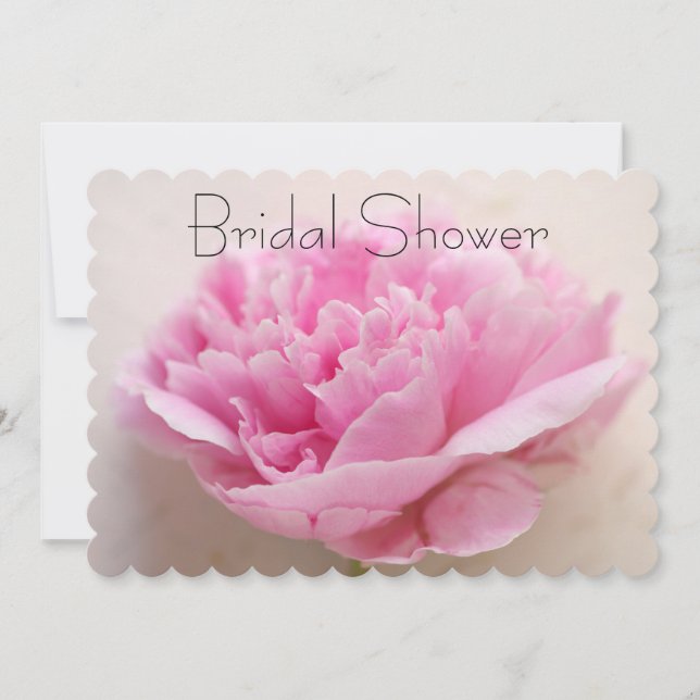 Peony closeup bridal shower invitation (Front)