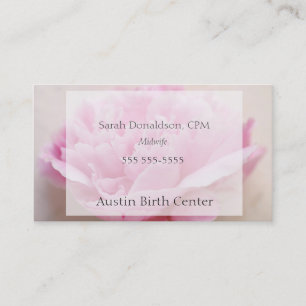Peony closeup text box business card