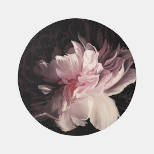 Peony Dark Wall: Painted Flower Design Rug