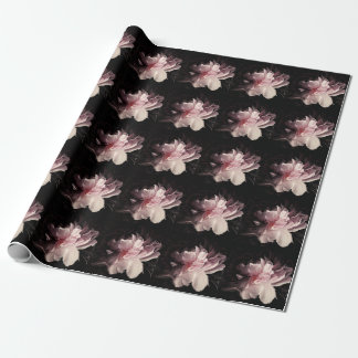 Peony Dark Wall: Painted Flower Design Wrapping Paper