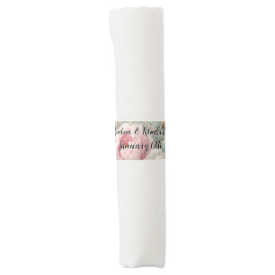 Peony Drama Light Cocktail Wedding Paper Napkins Napkin Bands