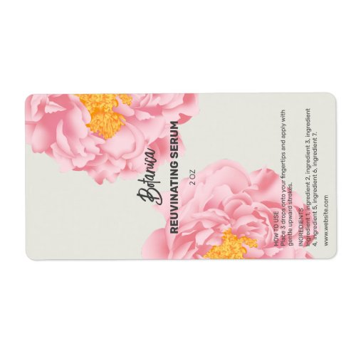 Peony Dropper Bottle Labels