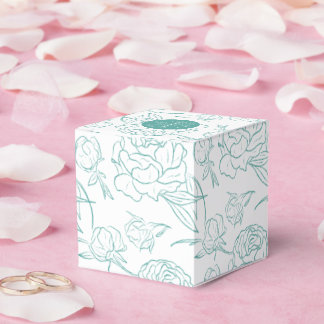 Peony Elegance Wedding Favor Boxes