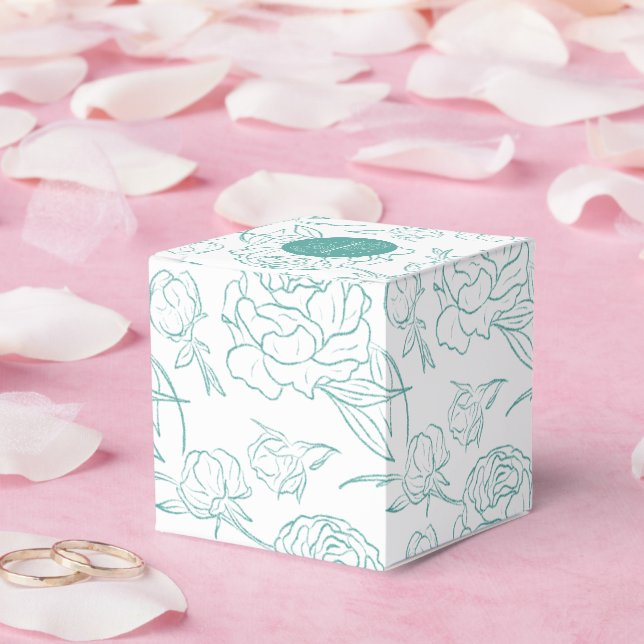Peony Elegance Wedding Favor Boxes (Wedding)