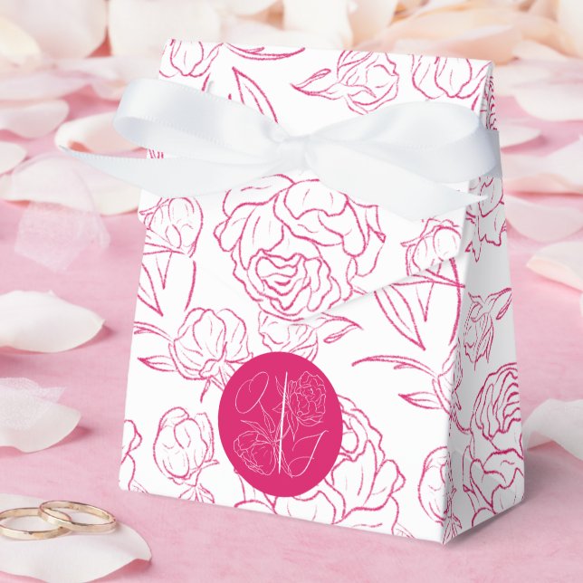 Peony Elegance Wedding Favor Boxes (Wedding)