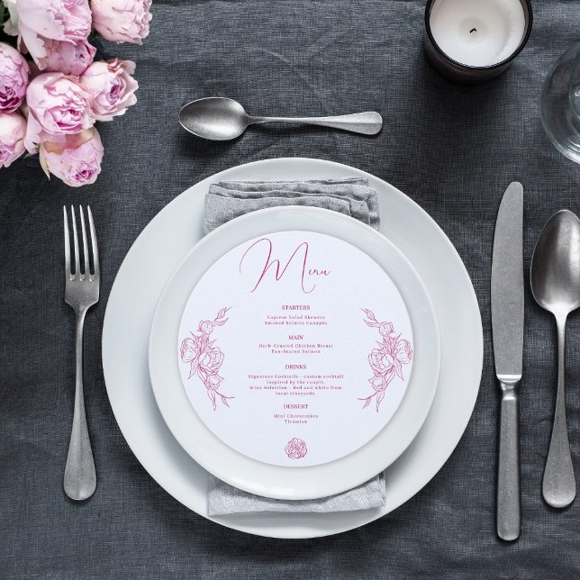 Peony Elegance Wedding Menu (Creator Uploaded)