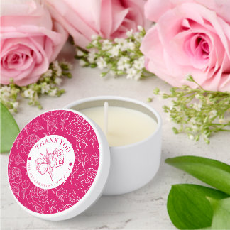 Peony Elegance Wedding Mini Candle Favors