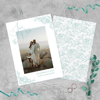 Peony Elegance Wedding Save The Date