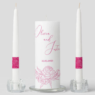 Peony Elegance Wedding Unity Candle Set