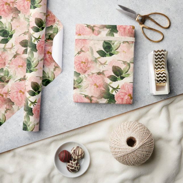 Peony Elegant Floral Wrapping Paper (Crafts)