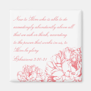 Peony Ephesians 3:20 Magnet