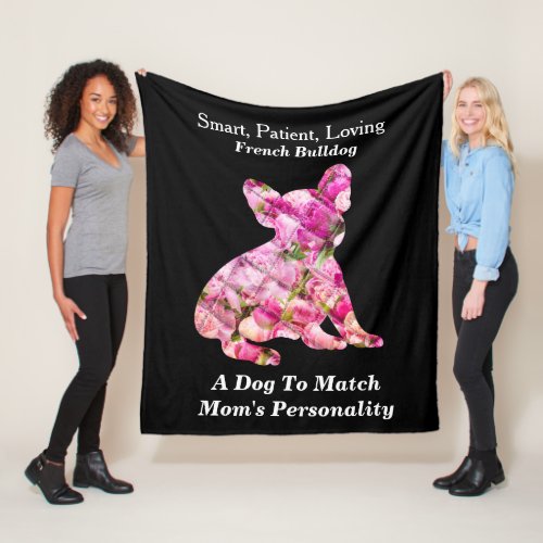 Peony Filled French Bulldog Personality Traits  Fleece Blanket