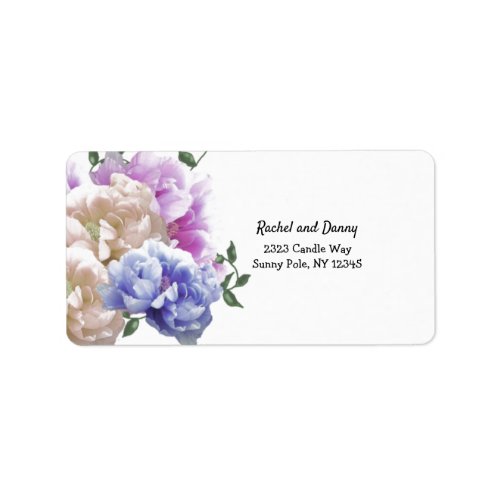 Peony Floral Address Label