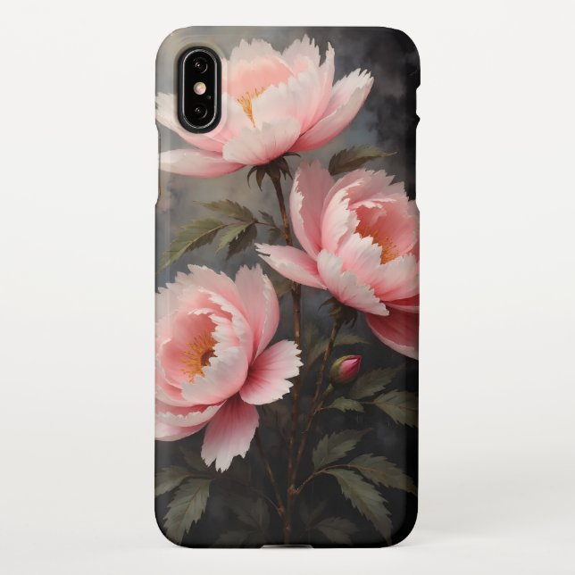 Peony Floral Artwork iPhone Case (Back)