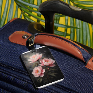 Peony Floral Artwork Luggage Tag