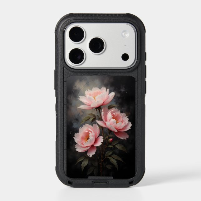 Peony Floral Artwork Otterbox iPhone Case (Back)