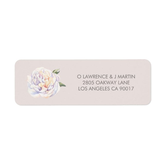 Peony Floral Bloom Mauve Label (Front)