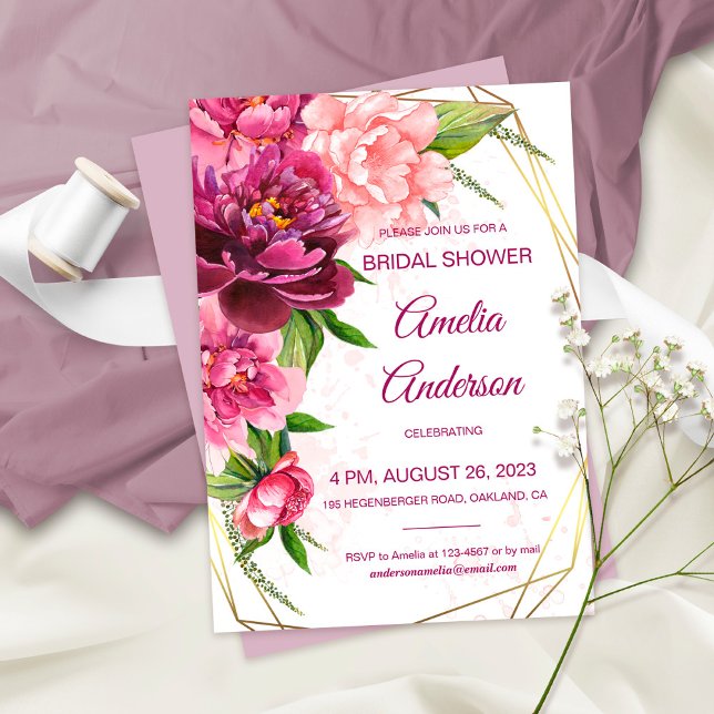 Peony Floral Bridal Shower Invitation (Creator Uploaded)