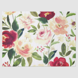 Peony floral Burgundy Pattern Antique Weddings Tissue Paper