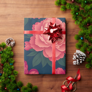 Peony Floral Colorful Personalized Pattern Wrapping Paper