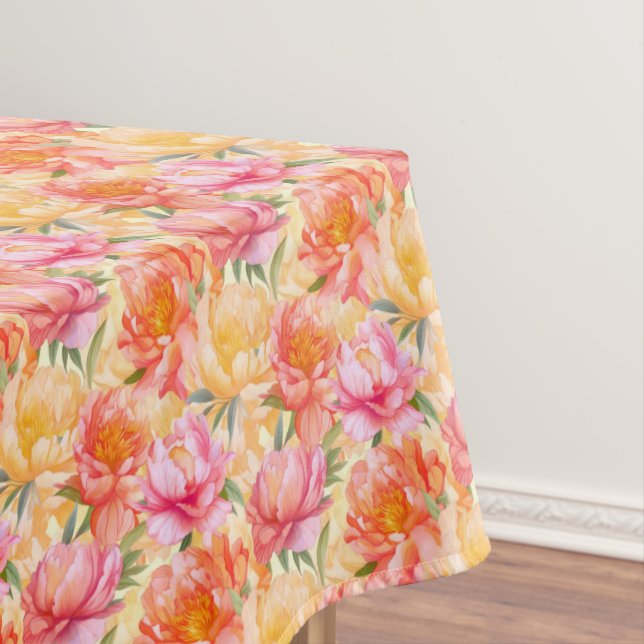 Peony Floral Cotton Tablecloth (In Situ)
