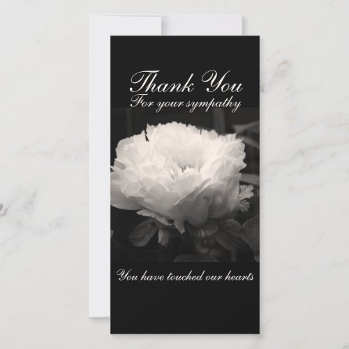 Peony Floral Photo Sympathy Thank You Photo Card