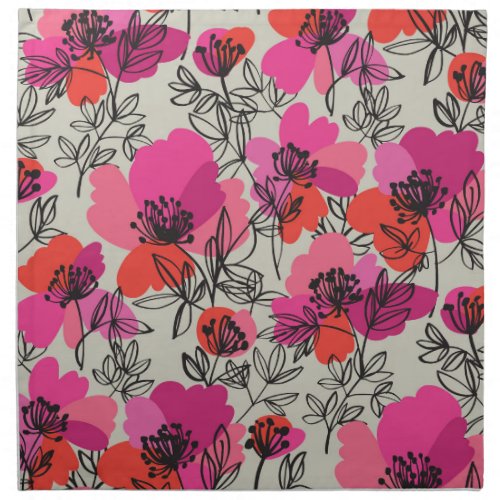 Peony Floral Vintage Seamless Pattern Cloth Napkin