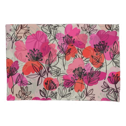 Peony Floral Vintage Seamless Pattern Pillow Case
