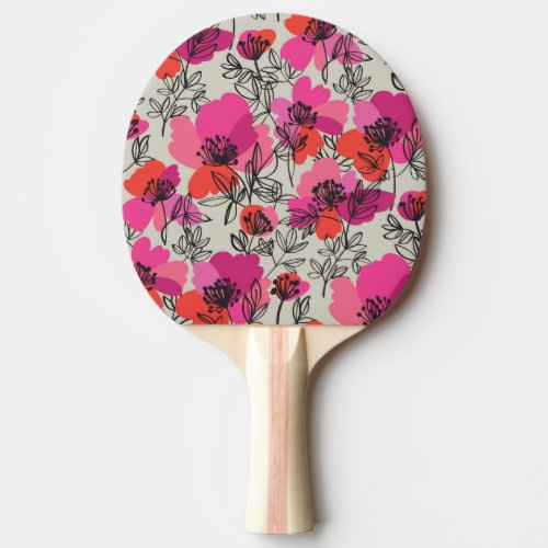 Peony Floral Vintage Seamless Pattern Ping Pong Paddle