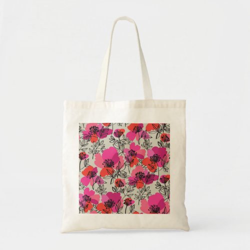 Peony Floral Vintage Seamless Pattern Tote Bag