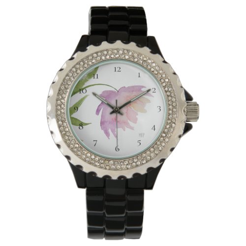  Peony Floral Watercolor Pink Lavender Popular Watch