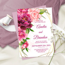 Peony Floral Wedding Invitation