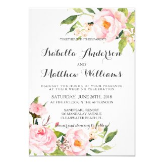 Peony Wedding Invitation