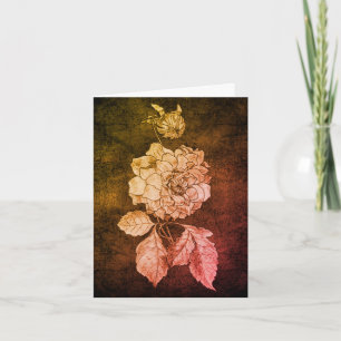 Peony Flower Art Customizable Note Letterpress Thank You Card