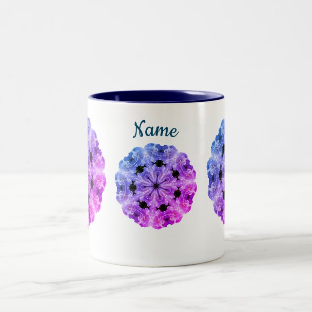Peony Flower Art Personalized Two-Tone Coffee Mug (Center)