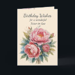 Peony Flower Bouquet Sister-in-law  Birthday Card<br><div class="desc">Peony Bouquet Flower Bouquet for your  Sister-in-law Birthday  inside verse includes May you be showered with God's love and joy on your special day and every day</div>