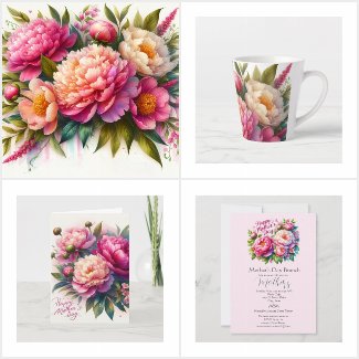 Peony Flower Cards and Gifts