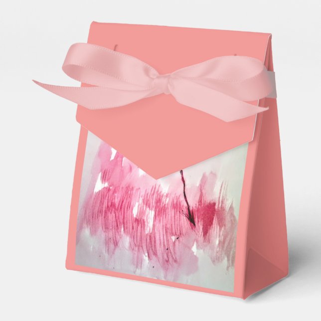 Peony Flower Favor Boxes (Front Side)