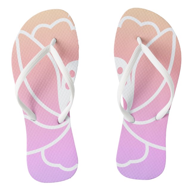 peony flower flip flops (Footbed)