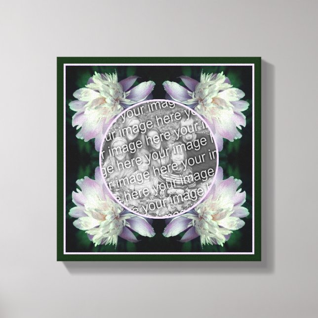 Peony Flower Frame Create Your Own Photo Canvas Print (Front)