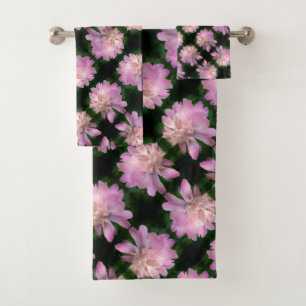 Peony Flower In Bloom Nature Pattern Bath Towel Set