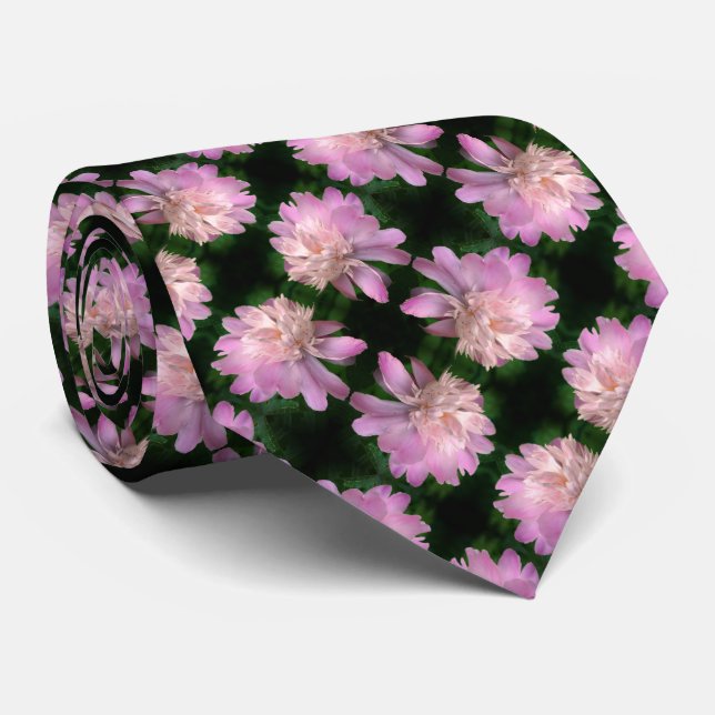 Peony Flower In Bloom Nature Pattern      Neck Tie (Rolled)