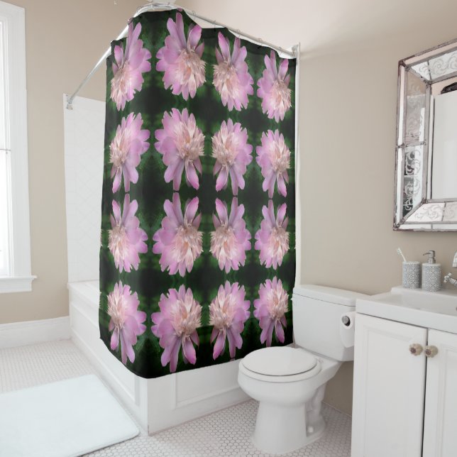 Peony Flower In Bloom Nature Pattern   Shower Curtain (In Situ)
